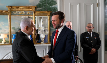 בנימין נתניהו וג'יי די וואנס (צילום: אבי אוחיון לע"מ)