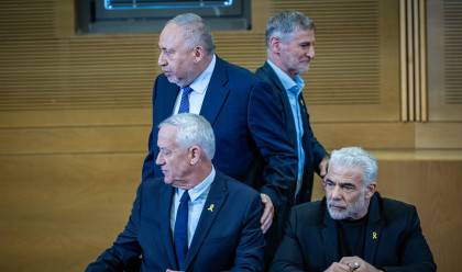 יאיר גולן, אביגדור ליברמן, יאיר לפיד, בני גנץ (צילום: יונתן זינדל, פלאש 90)