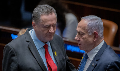 בנימין נתניהו, ישראל כ"ץ (צילום: חיים גולדברג, פלאש 90)