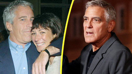 ג'יליין מקסוול וג'פרי אפשטיין, ג'ורג' קלוני (צילום: רויטרס,באדיבות הוט 8)