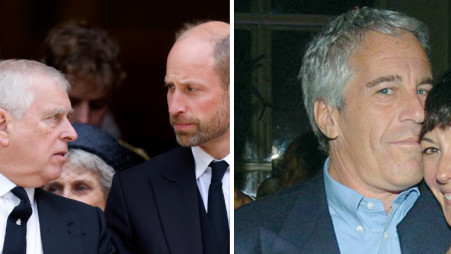 ג'פרי אפשטיין, הנסיך וויליאם והנסיך אנדרו (צילום: מימין לשמאל:  באדיבות הוט 8, Max Mumby/Indigo/Getty Images)