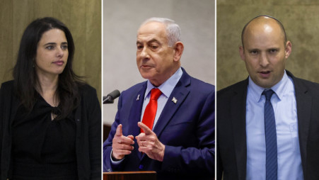 בנימין נתניהו, איילת שקד ונפתלי בנט (צילום: נפתלי בנט ואיילת שקד:  יונתן סינדל, פלאש 90, בנימין נתניהו: נועם מושקוביץ דוברות כנסת)