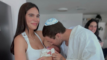 בטקס הברית: נויה אריאלי, דור טאוב ושון שמשון  (צילום: מתוך אינסטגרם)