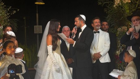 החתונה של נועה אסטנג'לוב ועמית פרנקו (צילום: ללא קרדיט)