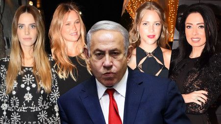 ניקול ראידמן, אסתי גינזבורג, בנימין נתניהו, בר רפאלי, רותם סלע (צילום: אביב חופי,רפי דלויה,פלאש 90)