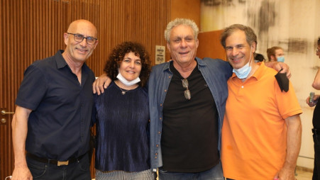 איתן סטיבה, יהודה עדר, אורה סטיבה ומשה סיני (צילום: אסף לב)