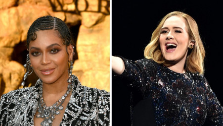 ביונסה אדל (צילום: Gareth Cattermole\gettyImages,Kevin Winter, getty images)