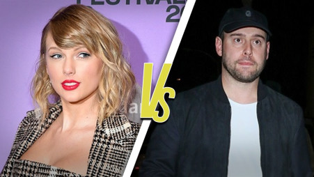 סקוטר בראון , טיילור סוויפט (צילום: kevin mazur gettyimages, TM/Bauer-Griffin gettyimages)