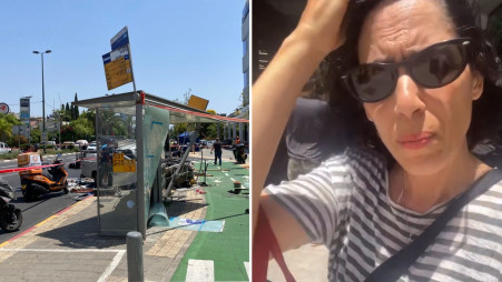 איגי וקסמן נכחה בזירת הפיגוע בתל אביב (צילום: אבשלום ששוני,אינסטגרם)