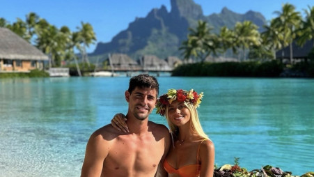 מישל גרציג וטיבו קורטואה חוגגים ירח דבש (צילום: צילום מסך אינסטגרם)