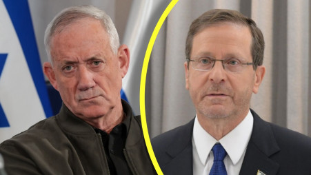 נשיא המדינה יצחק הרצוג , השר בני גנץ  (צילום: עמוס בן גרשום/לע״מ,נועם רבקין פנטון פלאש 90)