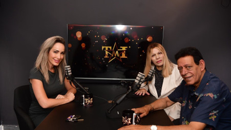 מיקי לוין בפודקאסט עם יהודית ושימי תבורי (צילום: אבשלום ששוני)