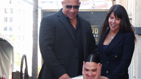 גל גדות עם פאטי ג’נקינס ו-וין דיזל (צילום: REUTERS/Mario Anzuoni)