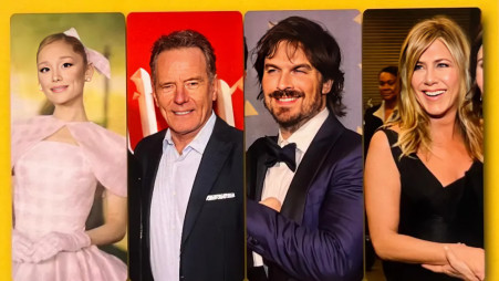  ג'ניפר אניסטון, איאן סומרהולדר, בריאן קרנסטון, אריאנה גרנדה  (צילום: Getty images,באדיבות טוליפ אינטרטיימנט)