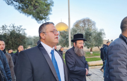 בן גביר עולה להר הבית (צילום: מנהלת הר הבית)