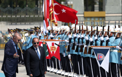 ביקור א-סיסי באנקרה, ארדואן (צילום: רויטרס)