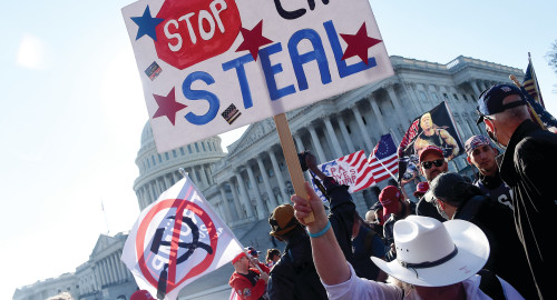 מחאת תומכי טראמפ בוושינגטון (צילום: OLIVIER DOULIERY/AFP via Getty Images)
