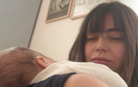 בתיעוד לאחר לידת בנה הבכור כרם: שי המבר (צילום: מתוך אינסטגרם)
