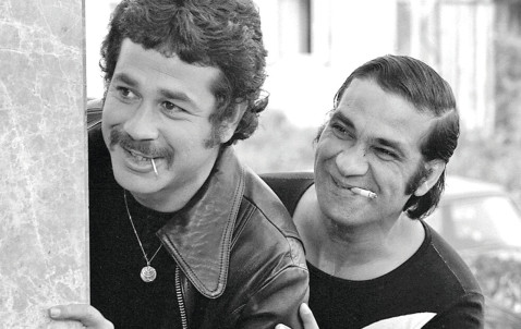 יהודה ברקן וזאב רווח ב"חגיגה בסנוקר" (צילום: יוני המנחם)