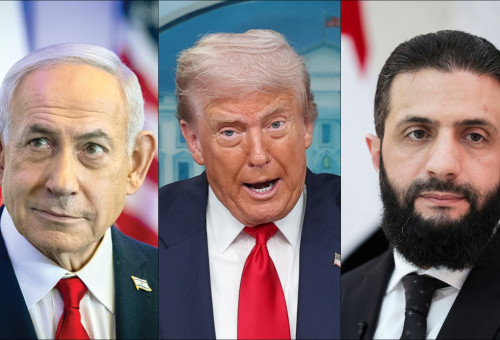 אחמד א-שרע, דונלד טראמפ, בנימין נתניהו (צילום: רויטרס,REUTERS/Khalil Ashawi,חיים גולדברג פלאש 90)