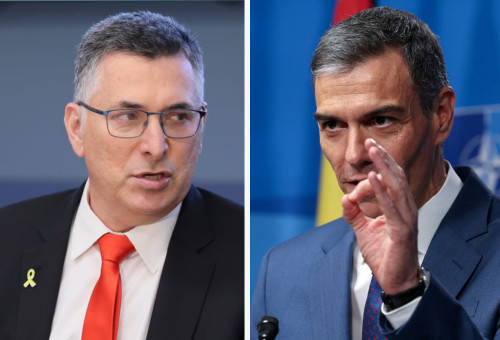 גדעון סער, פדרו סאנצ'ז (צילום: רויטרס,סיון שחור ענבה, לע"מ)