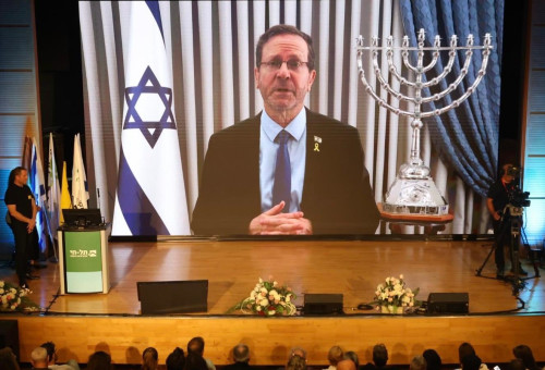 נשיא המדינה בכנס הקיבוצים בתל חי (צילום: אמנון גוטמן)