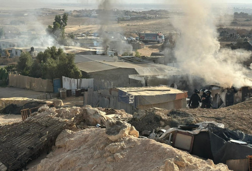 הריסת בתים בפזורה ליד שגב שלום (צילום: דוברות המשטרה)