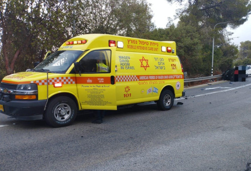 זירת תאונת הדרכים ליד בר גיורא (צילום: תיעוד מבצעי מד"א)