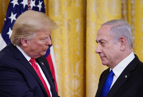 בנימין נתניהו, דונלד טראמפ (צילום: MANDEL NGAN/AFP via Getty Images)