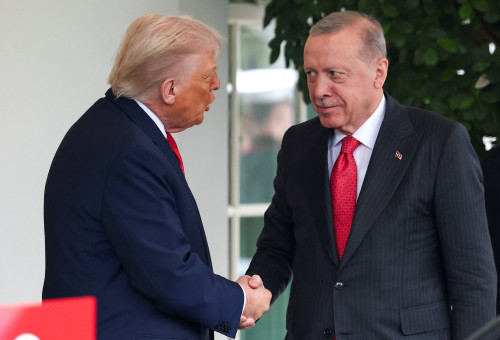 רג'פ טאיפ ארדואן ודונלד טראמפ בבית הלבן (צילום: רויטרס)