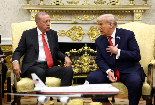 נשיא טורקיה רג'פ טאיפ ארדואן ודונלד טראמפ בבית הלבן (צילום: רויטרס)