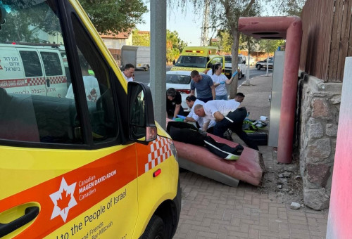זירת הנפילה (צילום: תיעוד מבצעי מד"א)