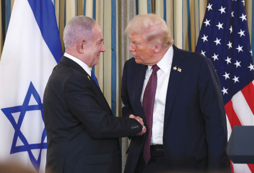 דונלד טראמפ ובנימין נתניהו בבית הלבן (צילום: רויטרס)