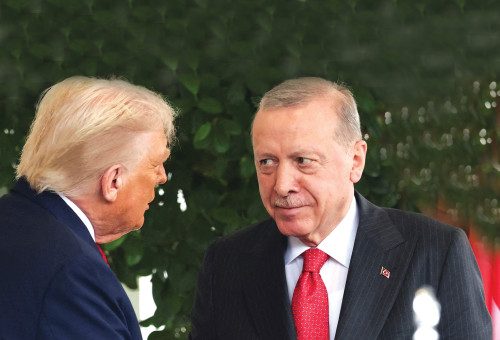 רג'פ טאיפ ארדואן ודונלד טראמפ בבית הלבן (צילום: רויטרס)