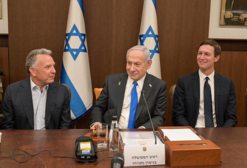 ג'ארד קושניר, בנימין נתניהו, סטיב וויטקוף (צילום: מעיין טואף/לע״מ)