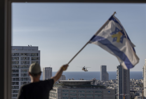 הגעת מסוק החטופים לבית החולים (צילום: חיים גולדברג, פלאש 90)
