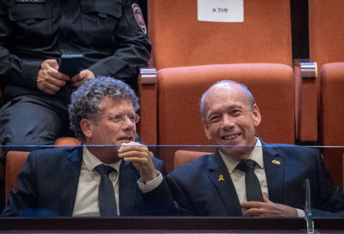 יצחק עמית, מתניהו אנגלמן (צילום: חיים גולדברג, פלאש 90)