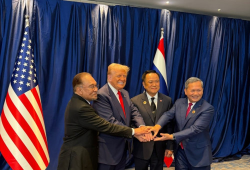 מנהיגי תאילנד, קמבודיה ונשיא ארה"ב דונלד טראמפ (צילום: שימוש לפי סעיף 27א')