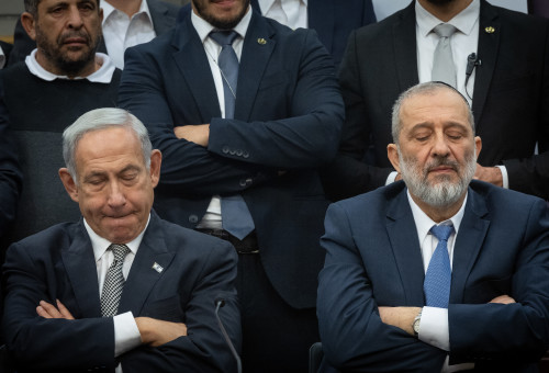 אריה דרעי, בנימין נתניהו (צילום: יונתן זינדל, פלאש 90)