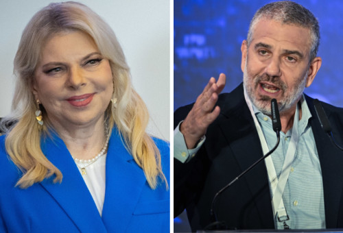 ינון מגל ושרה נתניהו (צילום: Chaim Goldberg/Flash90,Arie Leib Abrams/Flash90)