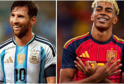 מסי ולאמין ימאל במדים החדשים (צילום: ADIDAS)