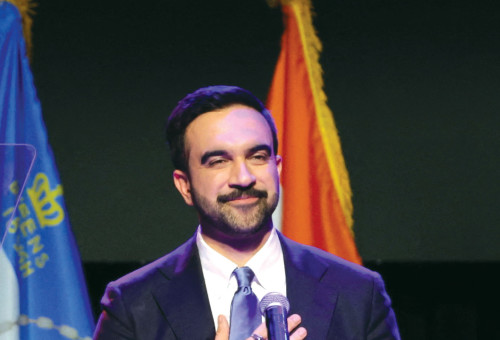 זוהראן ממדאני בנאום הניצחון שלו (צילום: רויטרס)