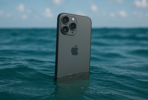 אייפון במי ים. פגיעה בכל הרכיבים (צילום: מעריב אונליין)