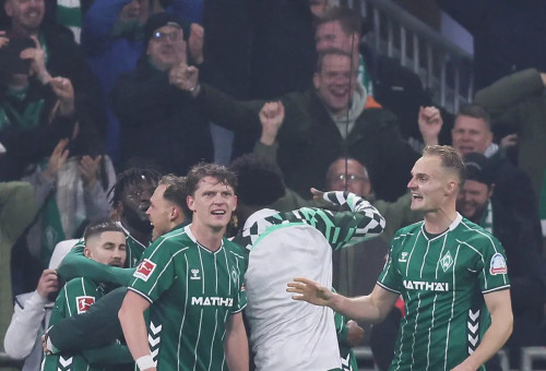 שחקני ורדר ברמן חוגגים (צילום: GettyImages, Selim Sudheimer)