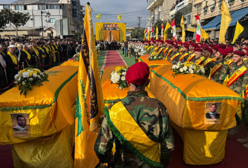 הלוויה של חיזבאללה (צילום: רויטרס)