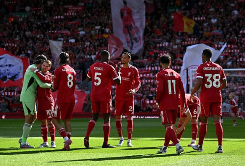 שחקני ליברפול חוגגים (צילום: Liverpool FC / Contributor)