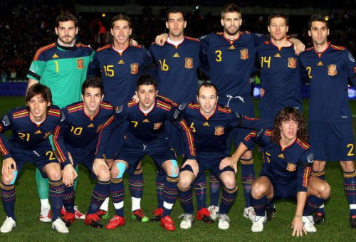 נבחרת ספרד במונדיאל 2010 (צילום: Michael Steele / Staff)