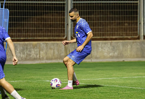 מחמוד ג'אבר, אימון נבחרת ישראל (צילום: לילך וייס רוזנברג)