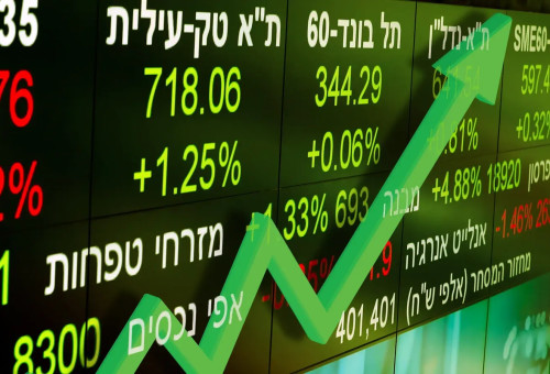 גרף עולה בורסה (צילום: עיבוד תמונה)