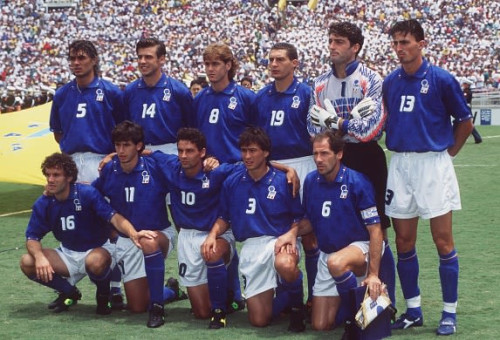 הרכב נבחרת איטליה לפני המשחק מול ברזיל בגמר מונדיאל 1994 (צילום: Popperfoto)